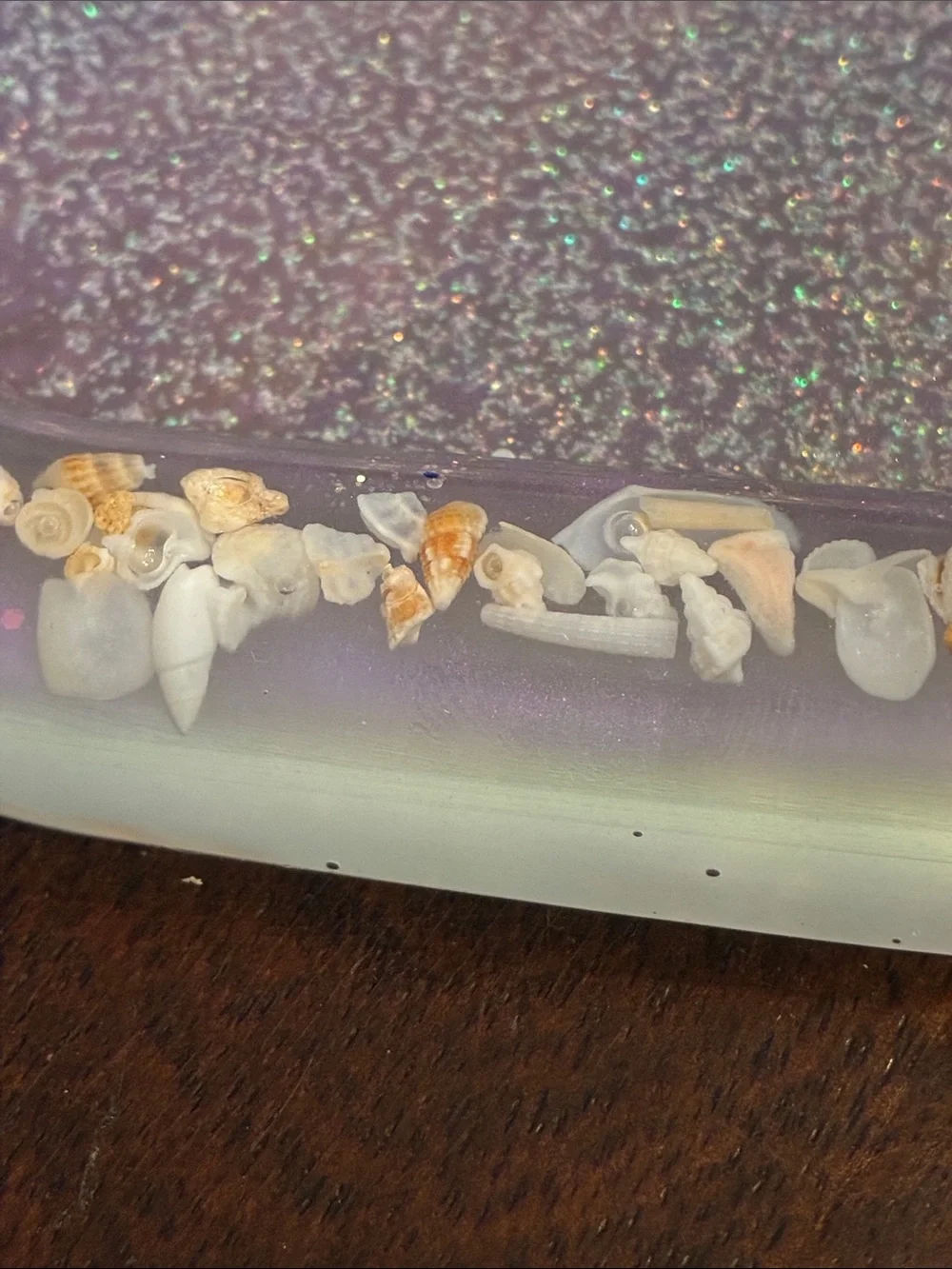 Lavender Shell Accent Tray - Decorative Home Bath Catchall